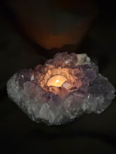 Load image into Gallery viewer, Natural Amethyst Crystal Tea Light Holder – Uruguay Home Decor