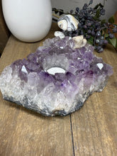 Load image into Gallery viewer, Natural Amethyst Crystal Tea Light Holder – Uruguay Home Decor