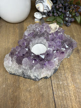Load image into Gallery viewer, Natural Amethyst Crystal Tea Light Holder – Uruguay Home Decor
