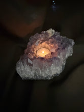 Load image into Gallery viewer, Natural Amethyst Crystal Tea Light Holder – Uruguay Home Decor