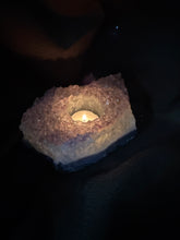 Load image into Gallery viewer, Natural Amethyst Crystal Tea Light Holder – Uruguay Home Decor