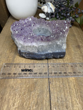 Load image into Gallery viewer, Natural Amethyst Crystal Tea Light Holder – Uruguay Home Decor