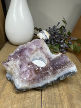 Load image into Gallery viewer, Natural Amethyst Crystal Tea Light Holder – Uruguay Home Decor