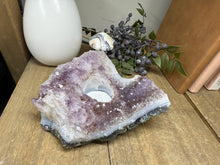 Load image into Gallery viewer, Natural Amethyst Crystal Tea Light Holder – Uruguay Home Decor