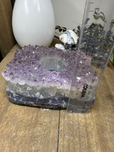 Load image into Gallery viewer, Natural Amethyst Crystal Tea Light Holder – Uruguay Home Decor