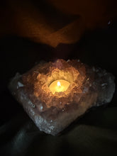 Load image into Gallery viewer, Natural Amethyst Crystal Tea Light Holder – Uruguay Home Decor