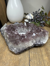 Load image into Gallery viewer, Natural Amethyst Crystal Tea Light Holder – Uruguay Home Decor