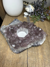Load image into Gallery viewer, Natural Amethyst Crystal Tea Light Holder – Uruguay Home Decor