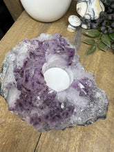 Load image into Gallery viewer, Natural Amethyst Crystal Tea Light Holder – Uruguay Home Decor