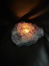 Load image into Gallery viewer, Natural Amethyst Crystal Tea Light Holder – Uruguay Home Decor
