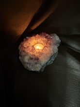 Load image into Gallery viewer, Natural Amethyst Crystal Tea Light Holder – Uruguay Home Decor
