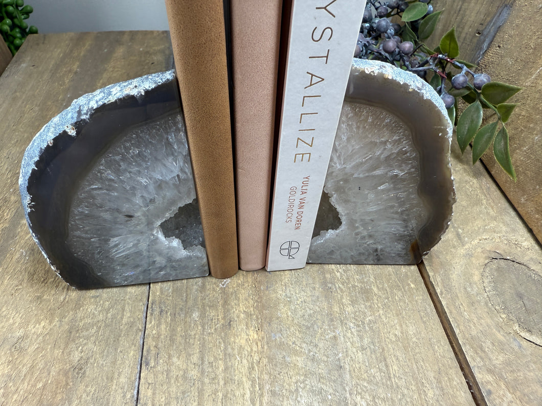 Natural Agate book ends