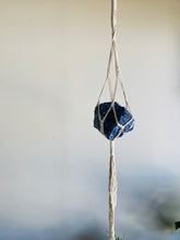 Load image into Gallery viewer, Natural macrame with Sodalite - hanging crystal