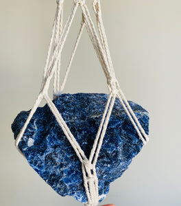 Natural macrame with Sodalite - hanging crystal
