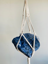 Load image into Gallery viewer, Natural macrame with Sodalite - hanging crystal