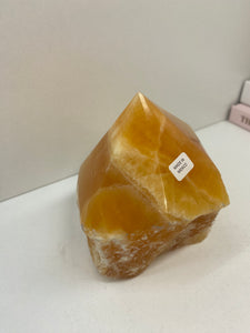 Orange Calcite semi polished points