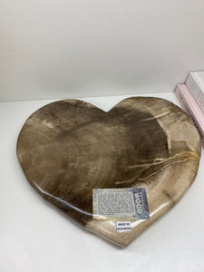 Petrified wood love heart
