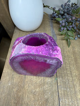 Load image into Gallery viewer, Pink Agate Tea Light Candle Holder – Crystal Home Décor