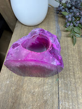 Load image into Gallery viewer, Pink Agate Tea Light Candle Holder – Crystal Home Décor