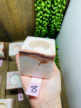 Load image into Gallery viewer, Pink Calcite Tea light candle holder