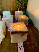 Load image into Gallery viewer, Pink Calcite Tea light candle holder