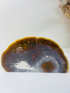 Natural Agate book ends (small)