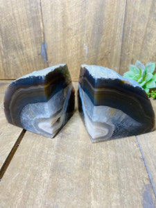 Natural Agate book ends (small)