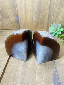 Natural Agate book ends (small)