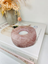 Load image into Gallery viewer, Polished Rose Quartz crystal tea light candle holder