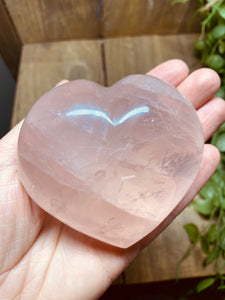 Polished Rose Quartz love heart