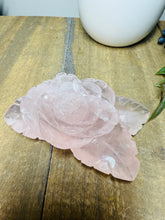 Load image into Gallery viewer, Rose Quartz hand carved flower