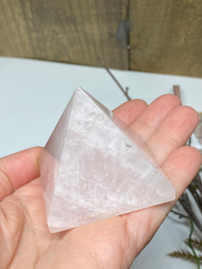 Rose Quartz pyramid - paper weight or unique display piece