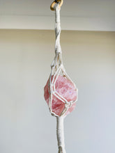 Load image into Gallery viewer, Rose Quartz Macrame - hanging crystal