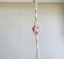 Load image into Gallery viewer, Rose Quartz Macrame - hanging crystal