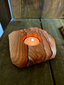 Sandstone tea light candle holder