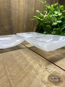 Selenite square bowl