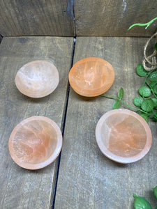 Small orange Selenite bowl