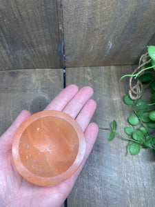 Small orange Selenite bowl