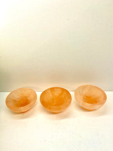 Small orange Selenite bowl