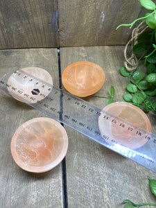 Small orange Selenite bowl