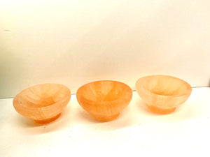 Small orange Selenite bowl