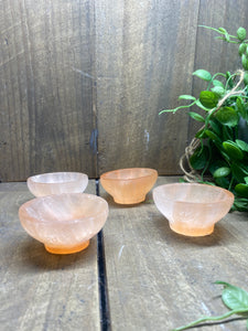 Small orange Selenite bowl