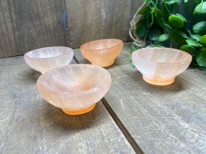 Small orange Selenite bowl