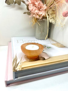 Small orange Selenite bowl