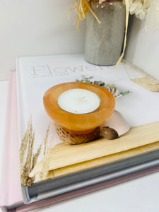 Small orange Selenite bowl