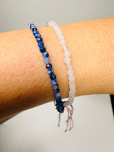 Load image into Gallery viewer, Sterling Silver Adjustable Ball Bracelet – Rose Quartz &amp; Labradorite Gemstones
