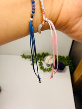Load image into Gallery viewer, Sterling Silver Adjustable Ball Bracelet – Rose Quartz &amp; Labradorite Gemstones