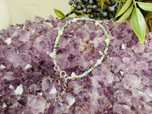 Load image into Gallery viewer, Sterling Silver Adjustable Bracelet with Freshwater Pearls &amp; African Turquoise