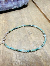 Load image into Gallery viewer, Sterling Silver Adjustable Bracelet with Freshwater Pearls &amp; African Turquoise