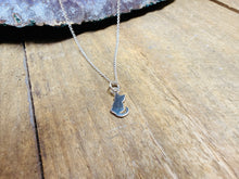 Load image into Gallery viewer, Sterling Silver Cat Pendant – Dainty 925 Silver Charm (6 × 16 mm)